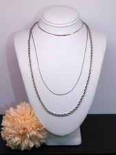 Vintage TRIFARI Silver Tone Rope Chain Choker Necklace & Bracelet Lot