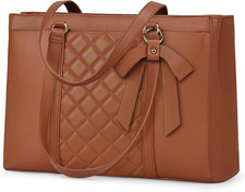 Laptop Bag for Women 15.6 Inch Work Tote Bags Waterproof Leather Laptop Tote Pro