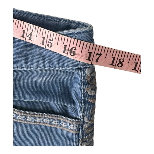 Free People Womens 30 Blue Corduroy Pants Jeans Ankle Skinny Short Low Rise - Picture 8 of 15