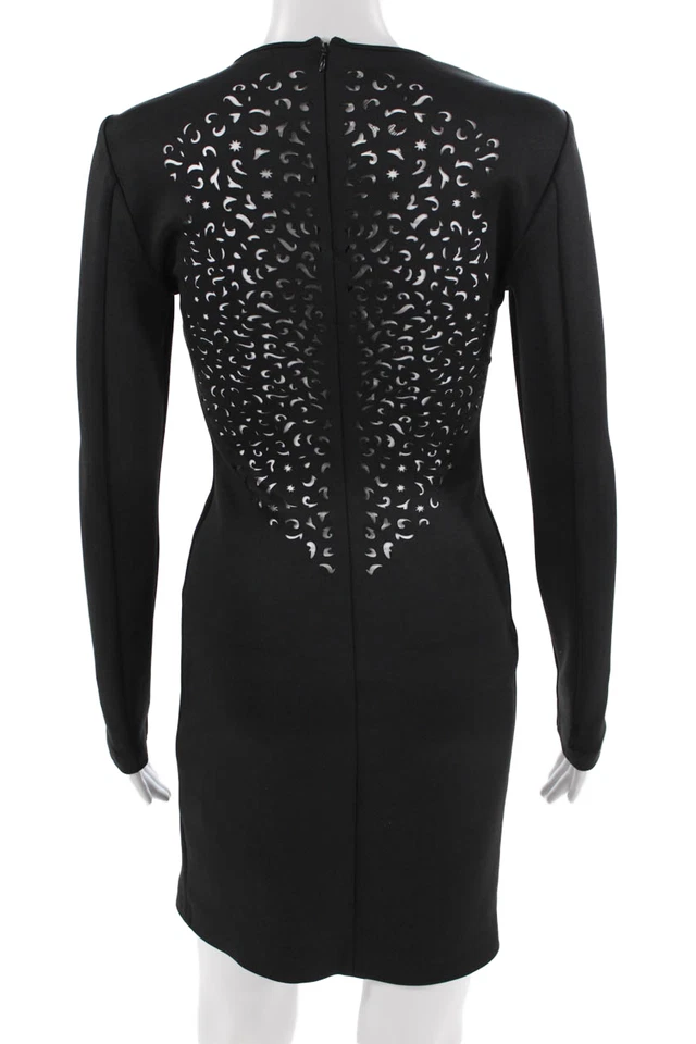 Clover Canyon Womens Bodycon Sheath Dress Black Long Sleeve Round Neck Size S - Image 3 of 4