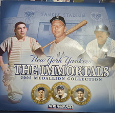 New York Yankees Immortals 2005 Bronze Medallion Collection Original Vintage