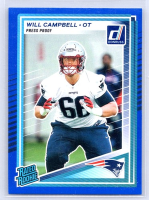 #ad 2025 Donruss #345 Will Campbell Press Proofs Blue $1.50