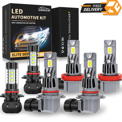 6pcs LED Headlights Combo Kit Hi/Lo Beam & Fog Lamps For 2009-2018 Ram 1500