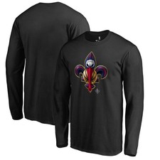 Men's Black New Orleans Pelicans Midnight Mascot Long Sleeve T-Shirt