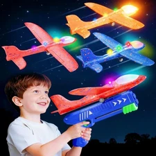 3 Pack Airplane Launcher Toys for 4 5 6 7 8 Year Old Boys Gifts: Airplane Shoot