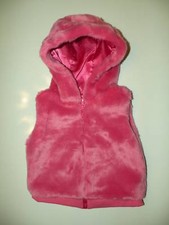 GYMBOREE SUPERSTAR PINK FUR HOODED VEST 6 12 24 2T 3T 4T 5T NWT