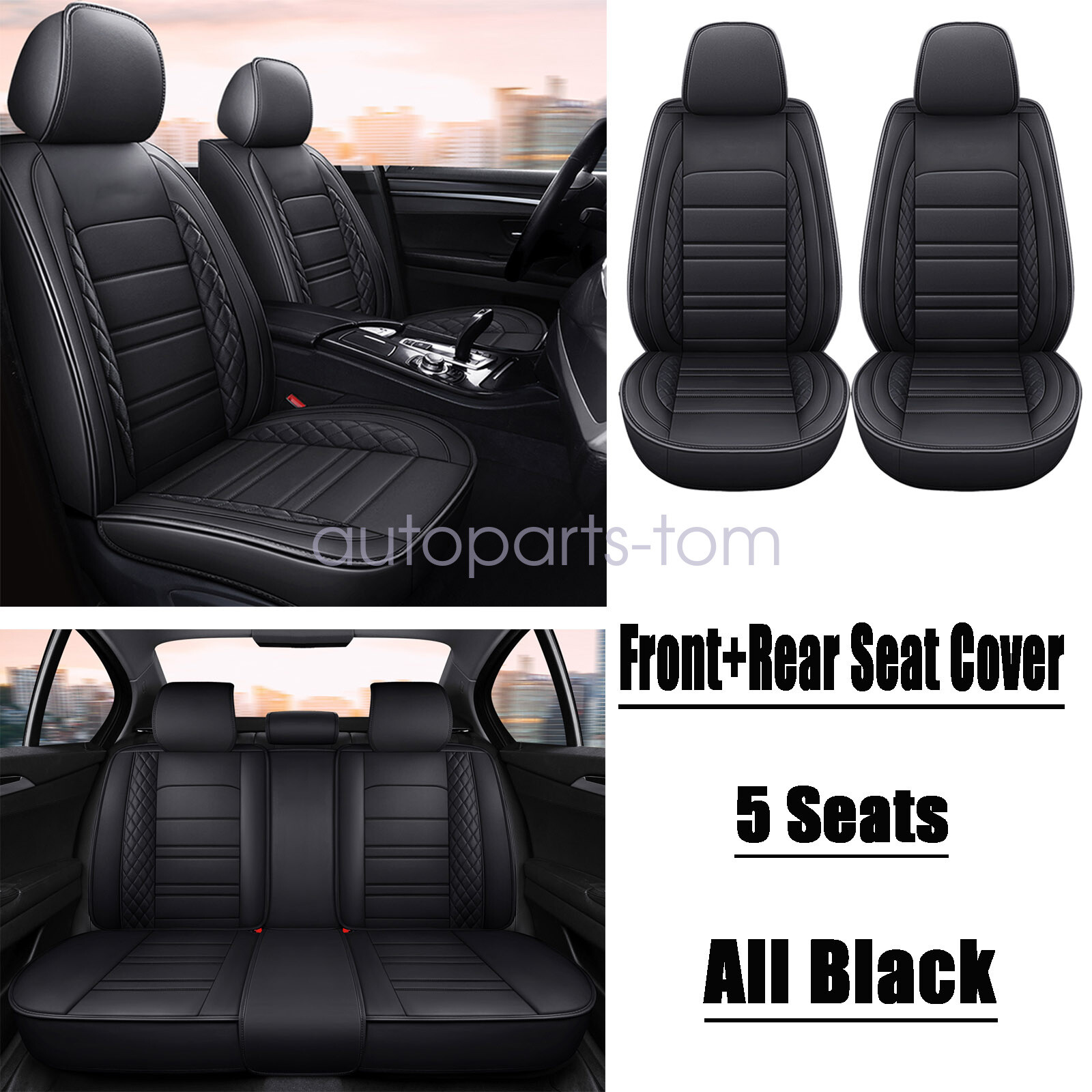 Car Seat Cover 5 Seats PU Leather FOR Land Rover LR3 Range Rover Evoque Velar-image