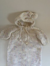 VINTAGE Knit Baby Gown, Sleep Sac, Confetti Knit, 6-12 Months, Handmade