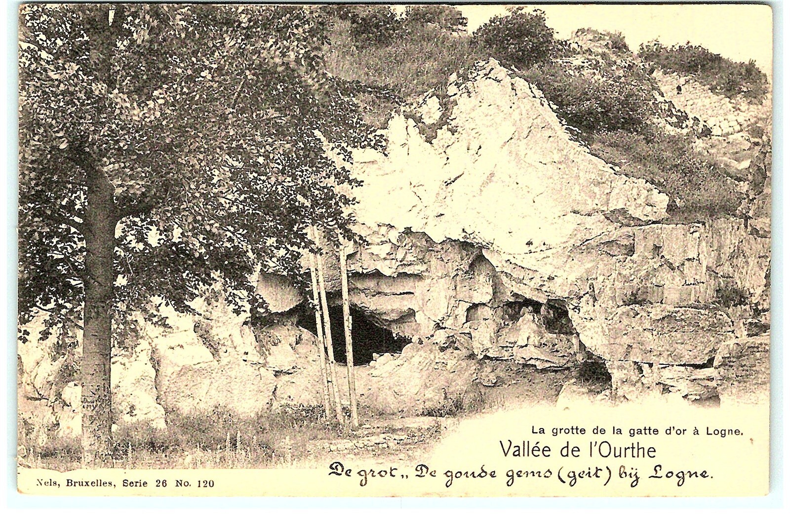 S02-9225, LA GROTTE DE LA GATTE D'OR A LOGNE, VALLEE DE L'OURTHE, Postcard.