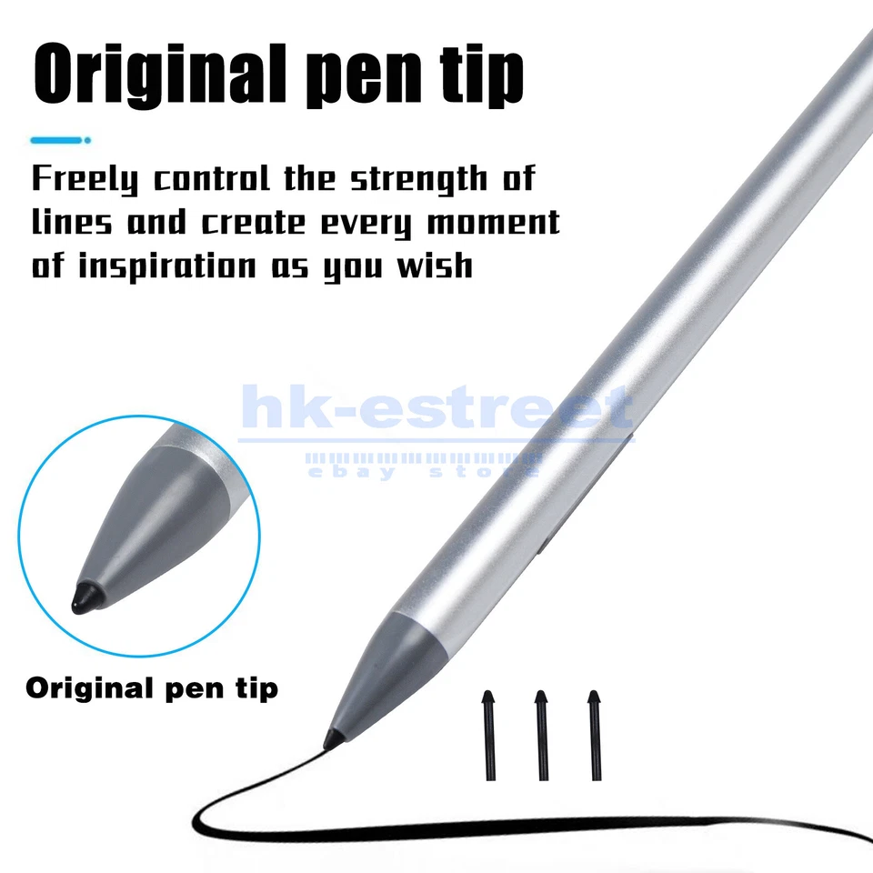 Stylus Pen For Microsoft Surface Pro 3/4/5/6/7 Go Book Studio Laptop Pen Silver - Image 4 of 4