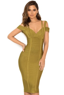 house of cb off the shoulder dress