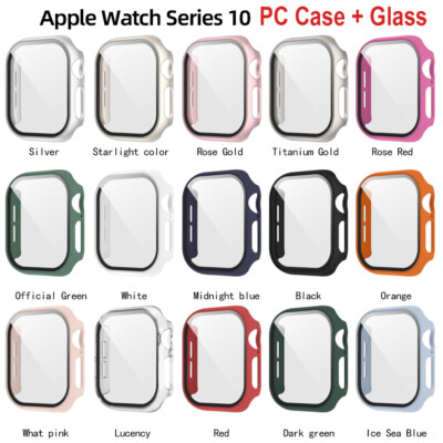 Schutzhülle für Apple Watch Series 10 42/46mm iWatch Cover Case Hülle Hartglas