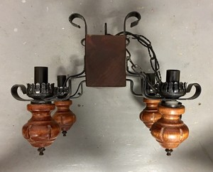 Antique Vintage Medieval Gothic Large 4 Light Chandelier Hanging