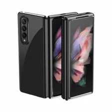 Electroplating Transparent Folding Phone Case Cove For Samsung Galaxy Z Fold3 5G