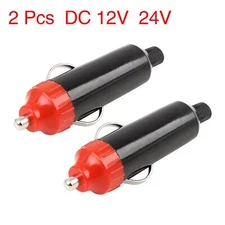 2pcs DC 12V 24V Waterproof Male Car Cigarette Lighter Socket Plug Connector