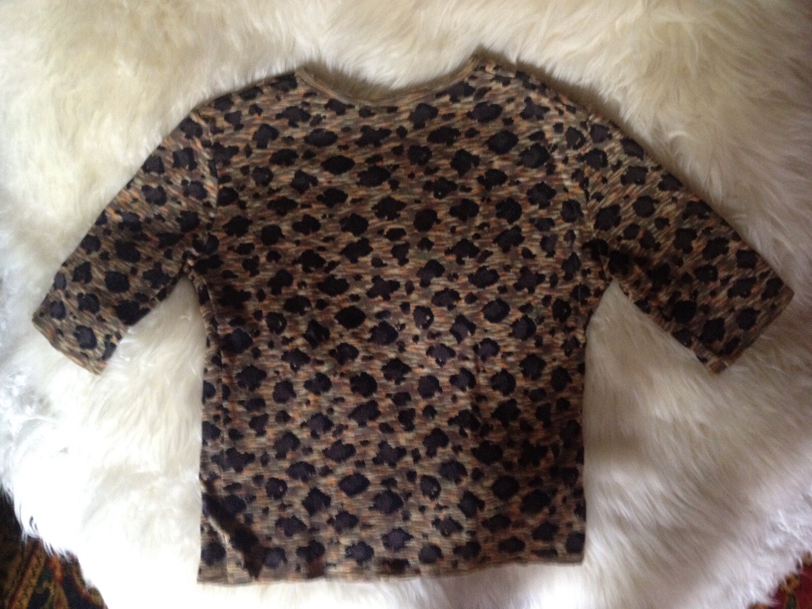 Maglia vintage Yves Saint Laurent Rive Gauche leopardata piccola