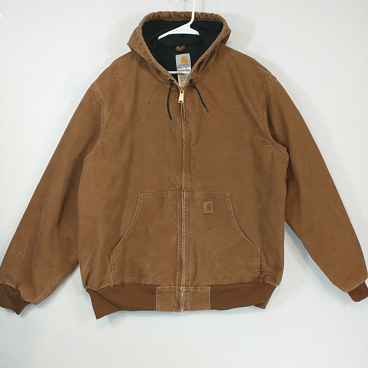 Vintage Carhartt Jacket Mens Brown Distressed Canvas Full Zip J160
