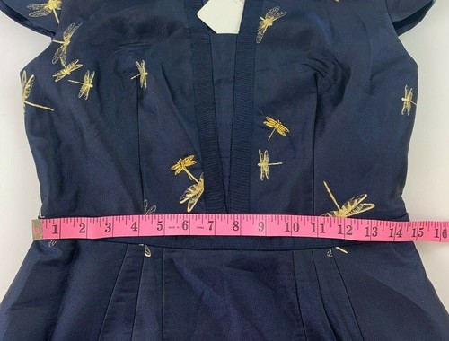 Neu Ted Baker Hartty Libelle Jacquard Kleid Ted's Größe 2 - Bild 9 von 11