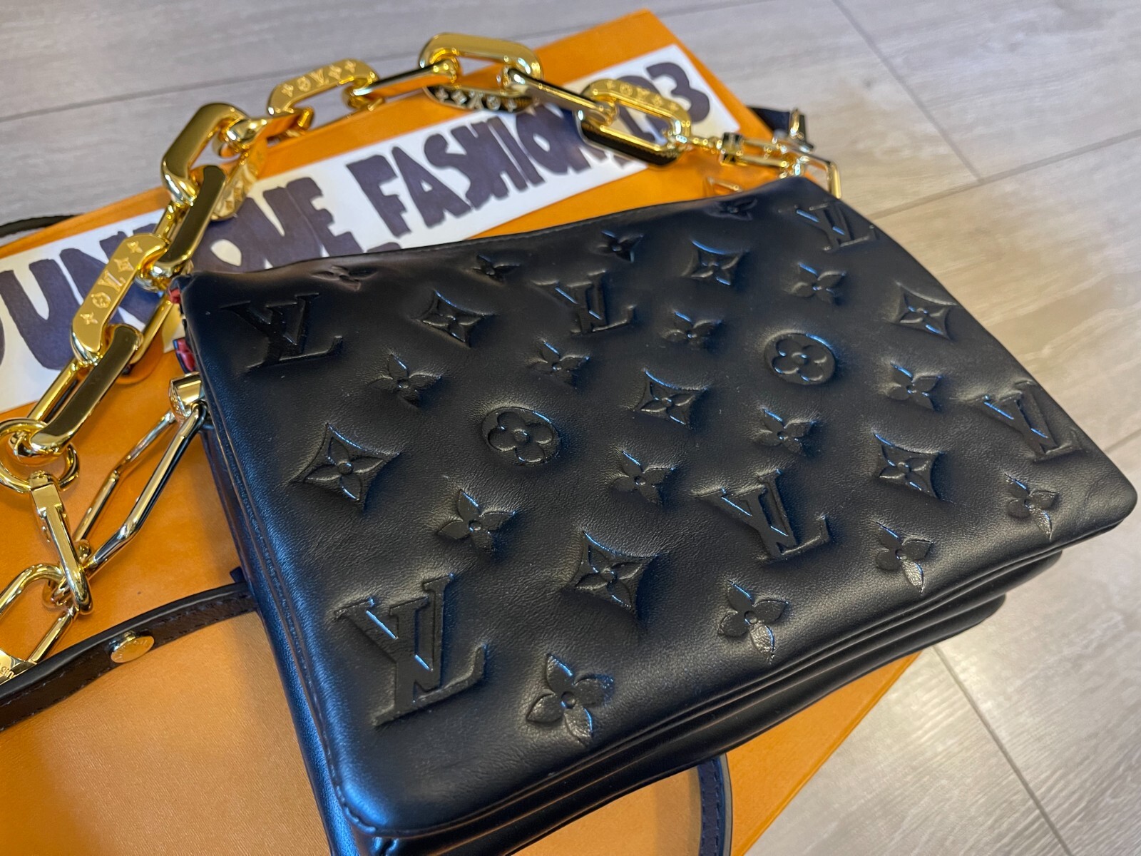 Louis Vuitton Coussin BB Bag Black Leather Embossed Monogram Crossbody M21259 image 3