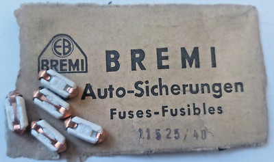 5x kurze Torpedo Sicherungen 25/40A,aus Keramik 7x17mm,Mercedes W108+W109,  NOS