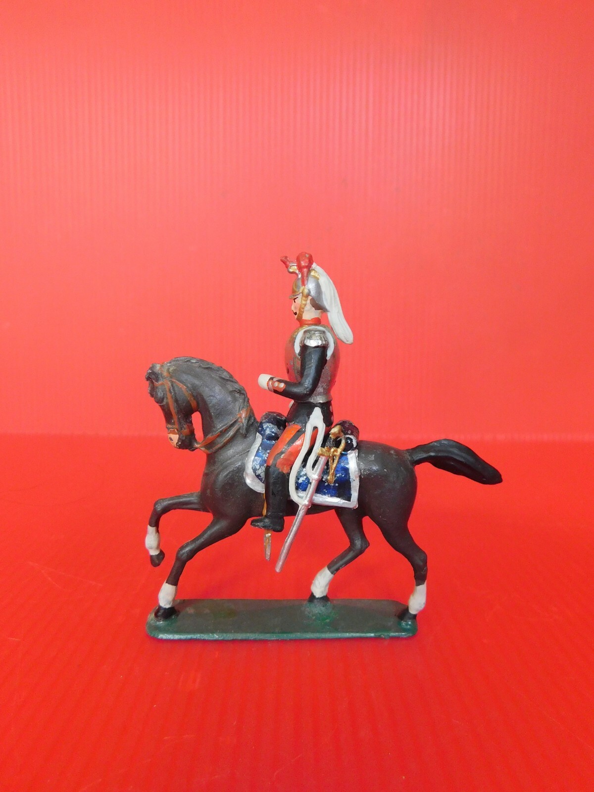 Figurine CBG Mignot Ancienne - Cuirassier à Cheval Second Empire - Plomb Peint - France