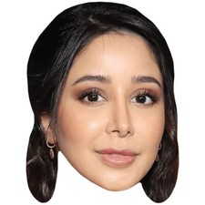 Aseel Omran Brown Hair Celebrity Mask, Flat Card Face, Fancy Dress Mask