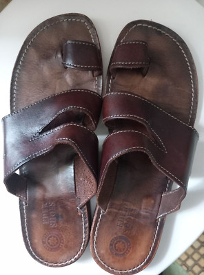 Eder Shoe Männer Sommer Sandalen Flip Flops Gr.44, Rutschfeste Echt Leder !!