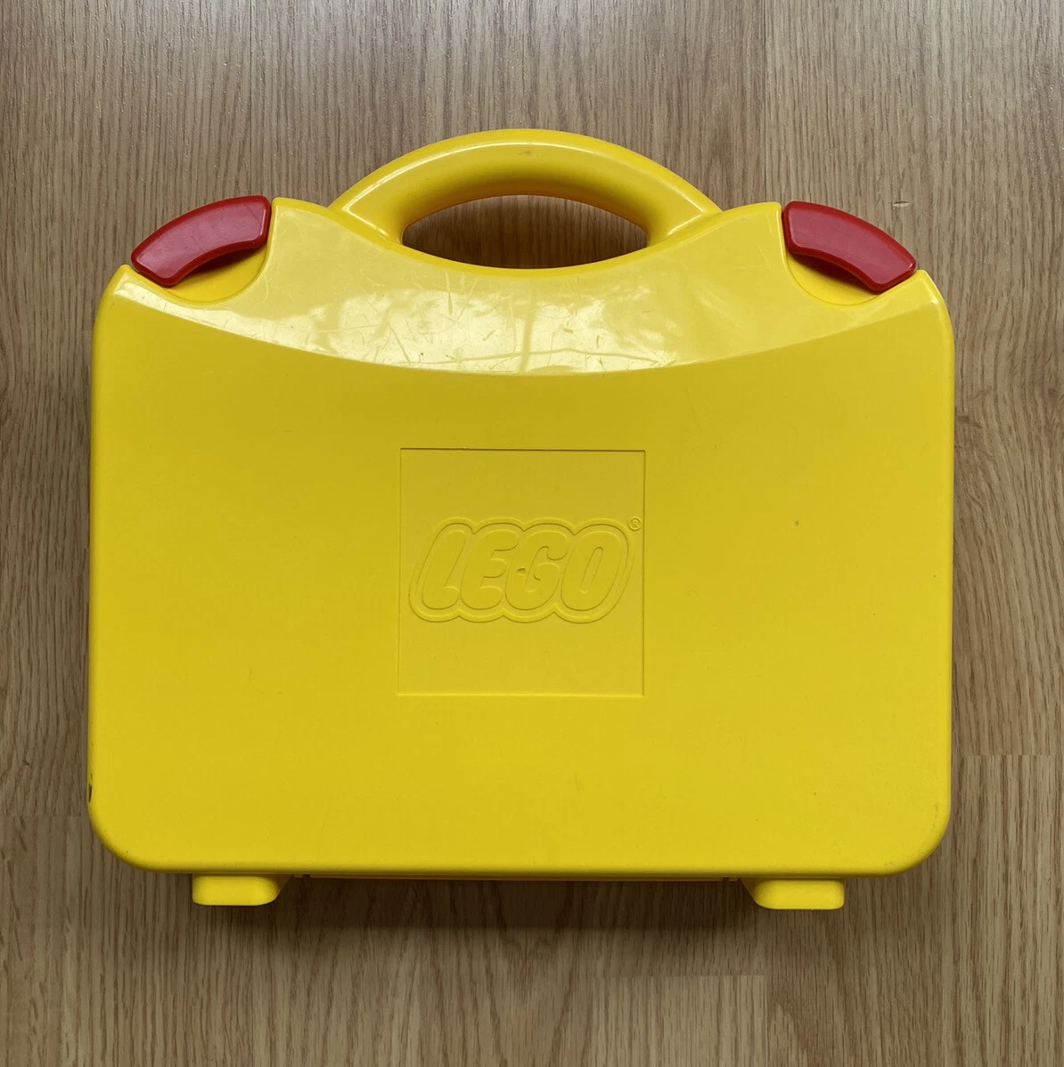 LEGO Yellow Hard Plastic Carrying Carry Case Storage Box with Handle  Dividers