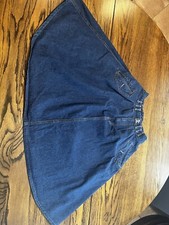 Vintage Jordache Studio Denim Skirt Womens 8 Blue Pleated Front Boho Knee-length