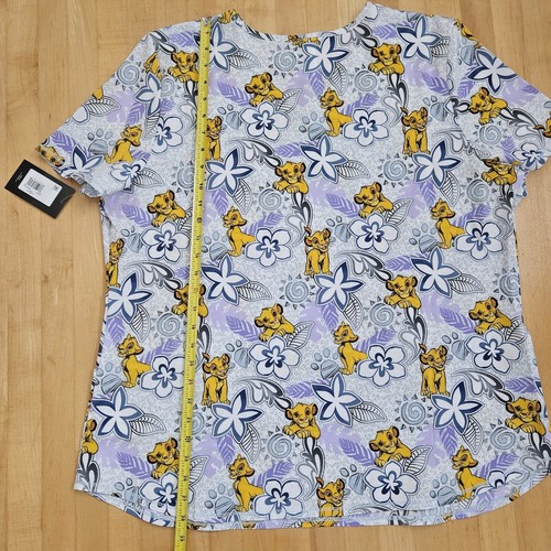 Disney Women's The Lion King Simba Scrub Top Pockets Sz XL New - Picture 14 of 17