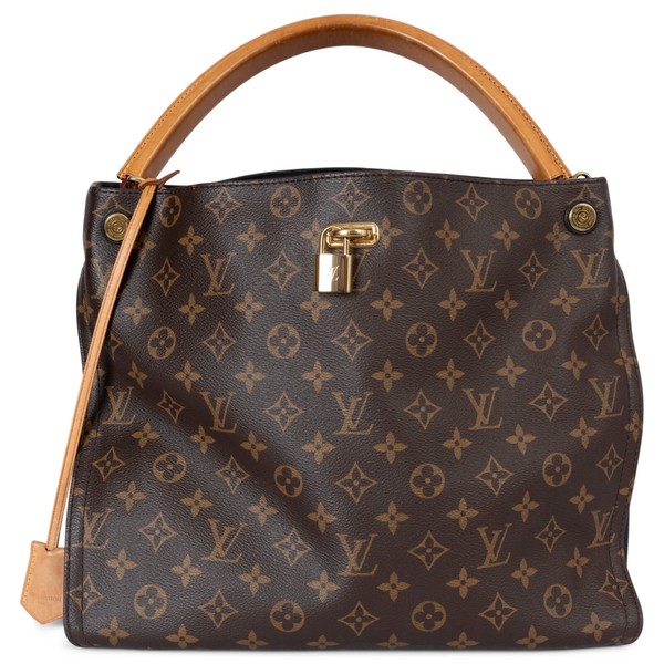 70980 authentische Louis Vuitton Hobo-Tasche schwarz & braun Monogramm Canvas GAIA