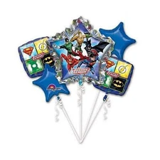 Anagram Justice League Birthday Balloon Bouquet, Multicolored