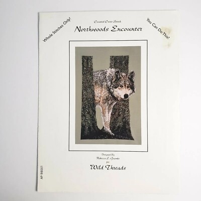 Wild Threads Northwoods Encounter Counted Cross Stitch Pattern Wolf Forest