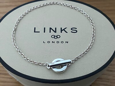 Original LINKS OF LONDON gepunztes Sterlingsilber Knebelarmband mit Box