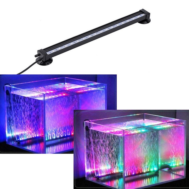 Aquarium Fish Tank Air Submersible Bubble Light 18 LED RGB Remote