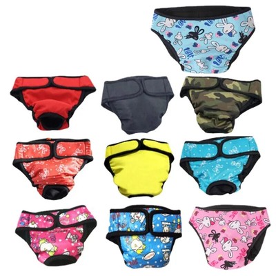 XS-XXL Reuseable Washable Female Dog Pants Hygienic Diapers Panties Sanitary Uri