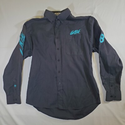 Good Ride Life Black Turquois Embroidered Large Western Cowboy Equestrian Shirt