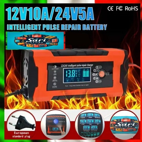 Caricabatteria Auto 12V 10A - 24V 5A Carica Ripara Batteria Moto Camper Barca - Imagen 14 de 21