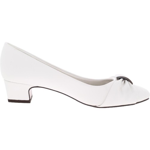Easy Street Womens Eloise White Block Heel Shoes 9.5 Narrow (AA,N) BHFO