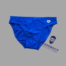Arena men blue with white logo Swim Brief bikini swimwear swimsuit size 34 36 38