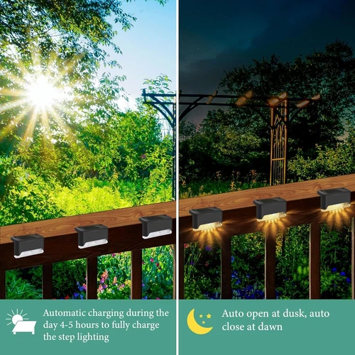 4/8/12Pack Solar Deck Lights Outdoor Waterproof LED Steps Lamps for Stairs Fence - Bild 7 von 18