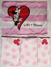 Disney Minnie Mouse 4Pc Twin Sheet Set Flat Fitted 1 Case Sham Pink Jay Franco