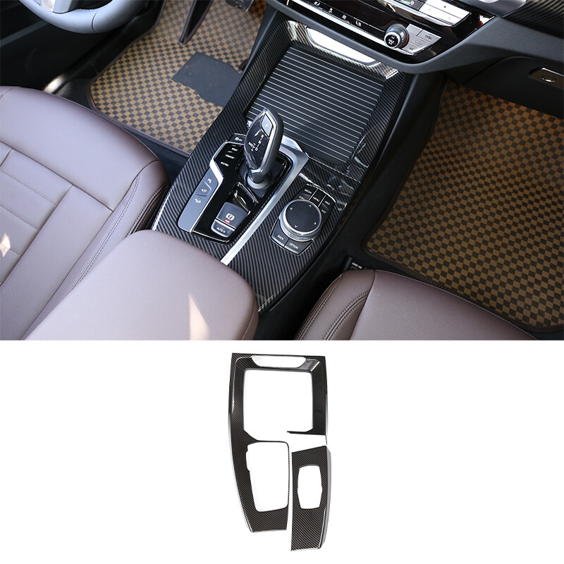 削除間近最終お値下げAtelierG.GCafecardigan ABS Carbon Car Center Console Gear Shift Panel Trim For BMW X3 G01