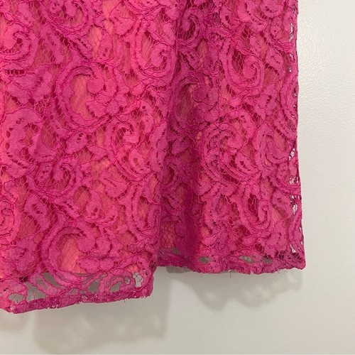 Adrianna Papell Pink Lace Sleeveless A-Line Dress Knee Length Pocket Formal 12 - Picture 12 of 13