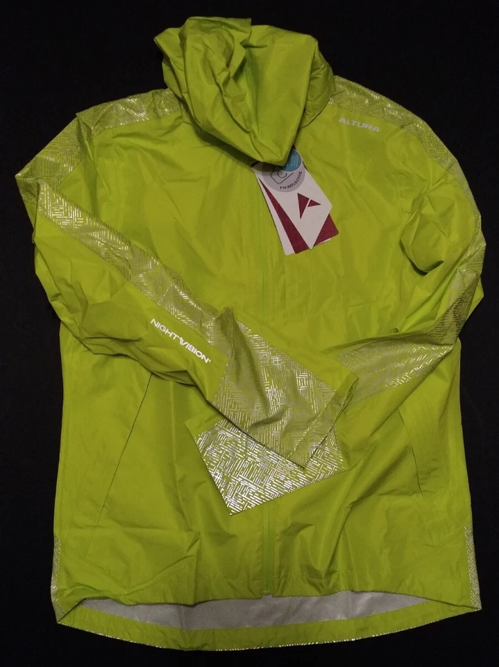 Chaqueta de lluvia Altura Hail para hombre impermeable reflectante con capucha verde lima talla XXL Foto 2 de 4
