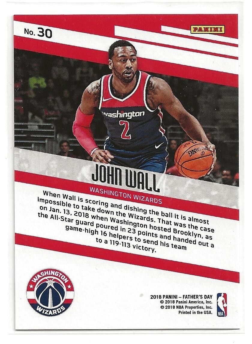 2018 Panini Father's Day John Wall Promo Card