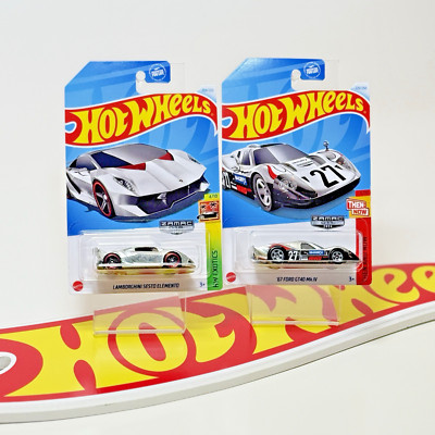 Hot Wheels Lamborghini Sesto Elemento & '67 Ford GT40 Mk. IV Zamac Lot of 2