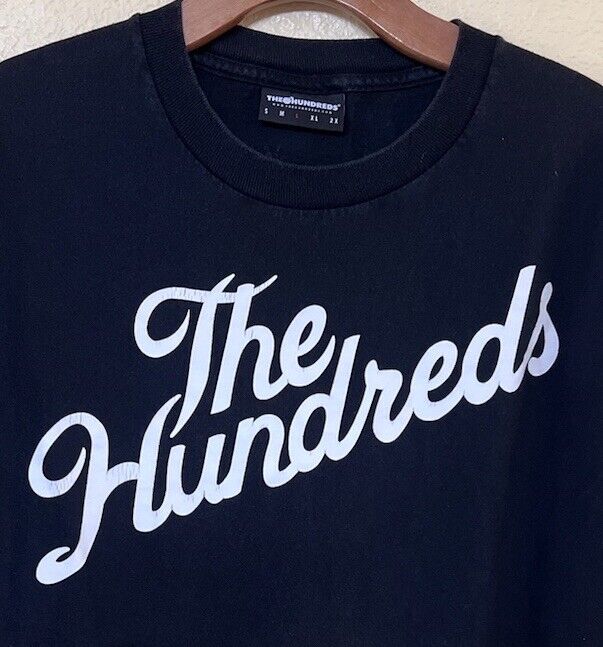 The Hundreds Script Logo Y2K Streetwear Mens Black T Shirt The Hundreds Script Logo Y2K Streetwear Mens Black T Shirt