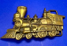 Railroad Steam Engine Locomotive Train Solid Brass 1978 Belt Buckle Baron Taiwan