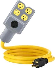 Kanayu 6 FT NEMA L14-30P to 4 Port 5-20R/ 5-15R & L14-30R Generator 6 ft